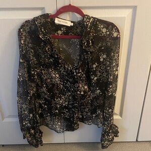 Anne Fontaine Sheer Black and Cream Blouse
